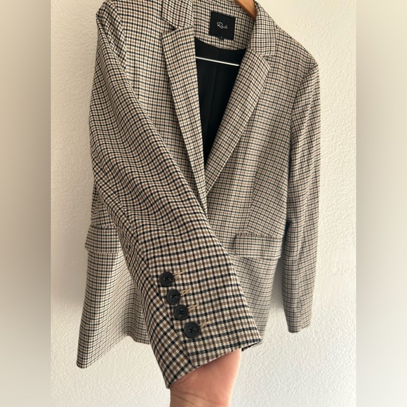RAILS JAC BLAZER HONEY PLAID Houndstooth Double breasted  Blazer checkers Sz S - Picture 9 of 16